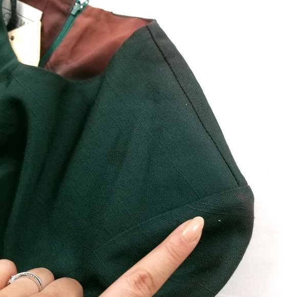 Vintage Forest Green 2-Piece Suit Dress Small 6 - Picture 12 of 16